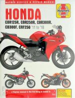 Honda CBR125R, CBR250R, CBR300$, CB300F & CRF250, '11 to '18