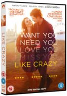 Like Crazy DVD (2012) Anton Yelchin, Doremus (DIR) cert 12